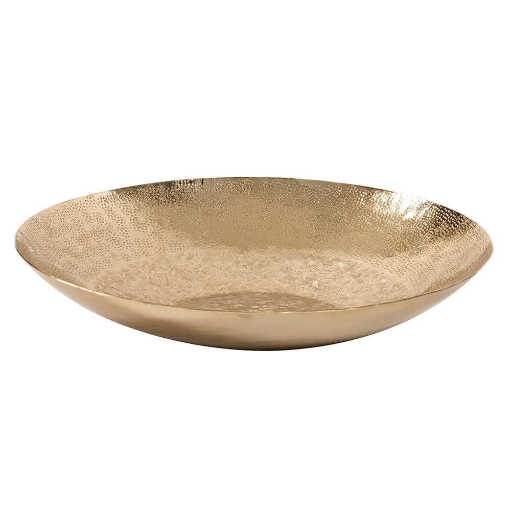 Gold Aluminum Tray & Wall Art with Chisel Texture - Small