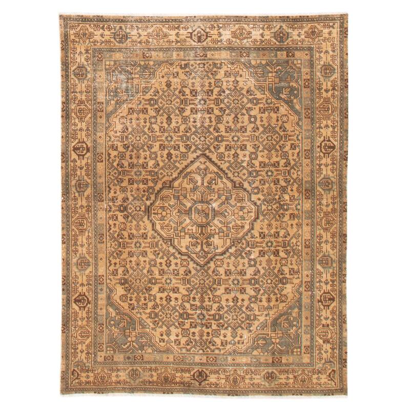ECARPETGALLERY Hand-knotted Antalya Vintage Khaki Wool Rug - 5'1 x 6'10