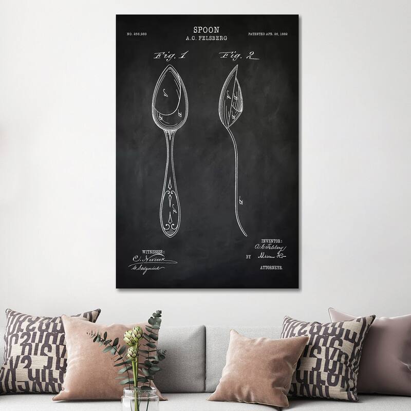 iCanvas "Spoon" by PatentPrintStore Canvas Print