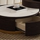 preview thumbnail 12 of 12, Lift-top Modern Nesting Coffee Table Set Of 2, White Sintered Stone Coffee Table Set