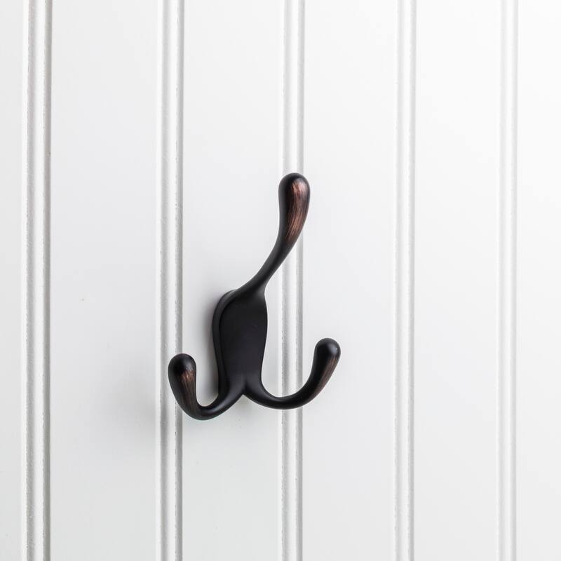 Elements Hooks Triple Robe Hook - Brushed Oil Rubbed Bronze