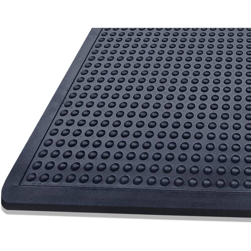 Glossy bubbles top anti-fatigue 100% Rubber Cushion mat