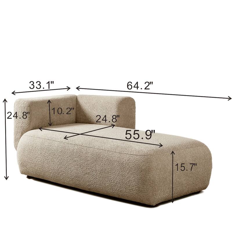 Modern Upholstered Chaise Lounge Chair, Indoor Relaxation Sofa for Living Room or Bedroom
