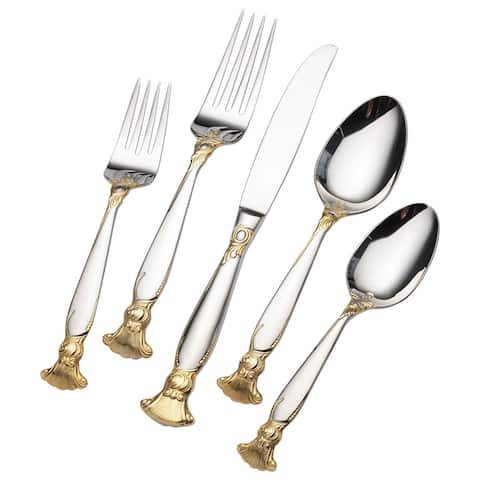 Wallce Salacia Silver/Goldtone Stainless Steel 20-piece Flatware Set