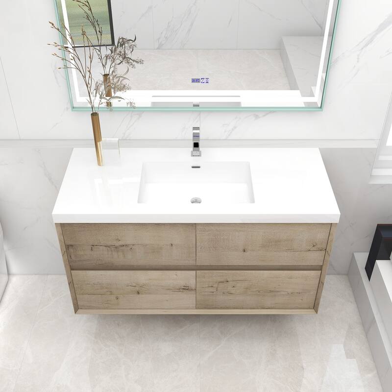 Selina 48" Wall Mounted Vanity with Single Sink - 48