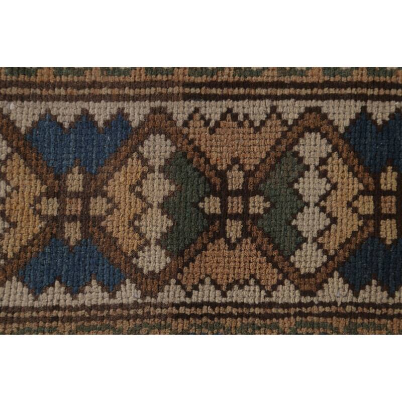 Garden Design Bakhtiari Persian Vintage Rug Geometric Wool Carpet - 6'11"x 9'6"