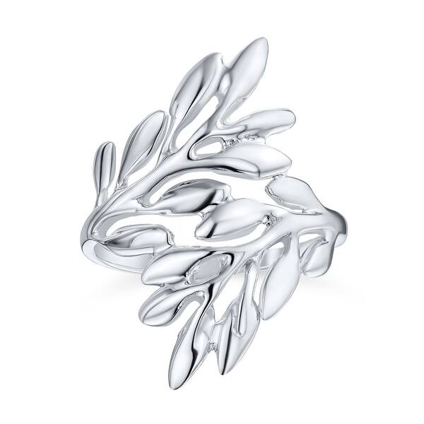 Buy For Less 925 Sterling Silver Classic Sideways Leaf Ring 