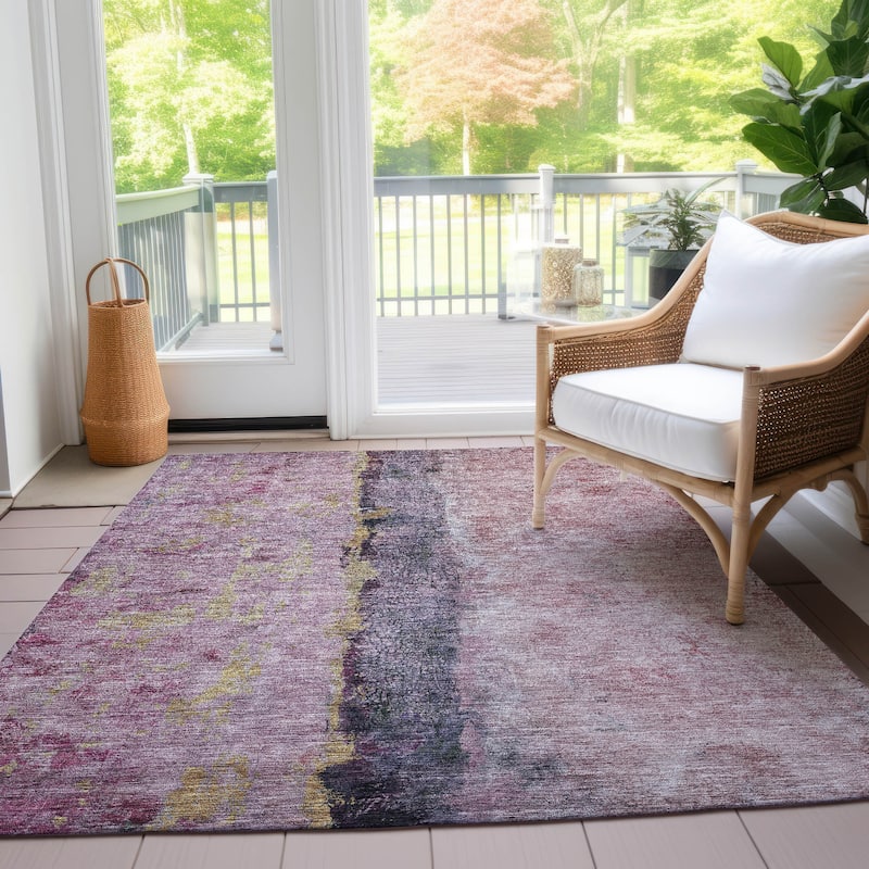Machine Washable Indoor/ Outdoor Chantille Modern Contemporary Rug