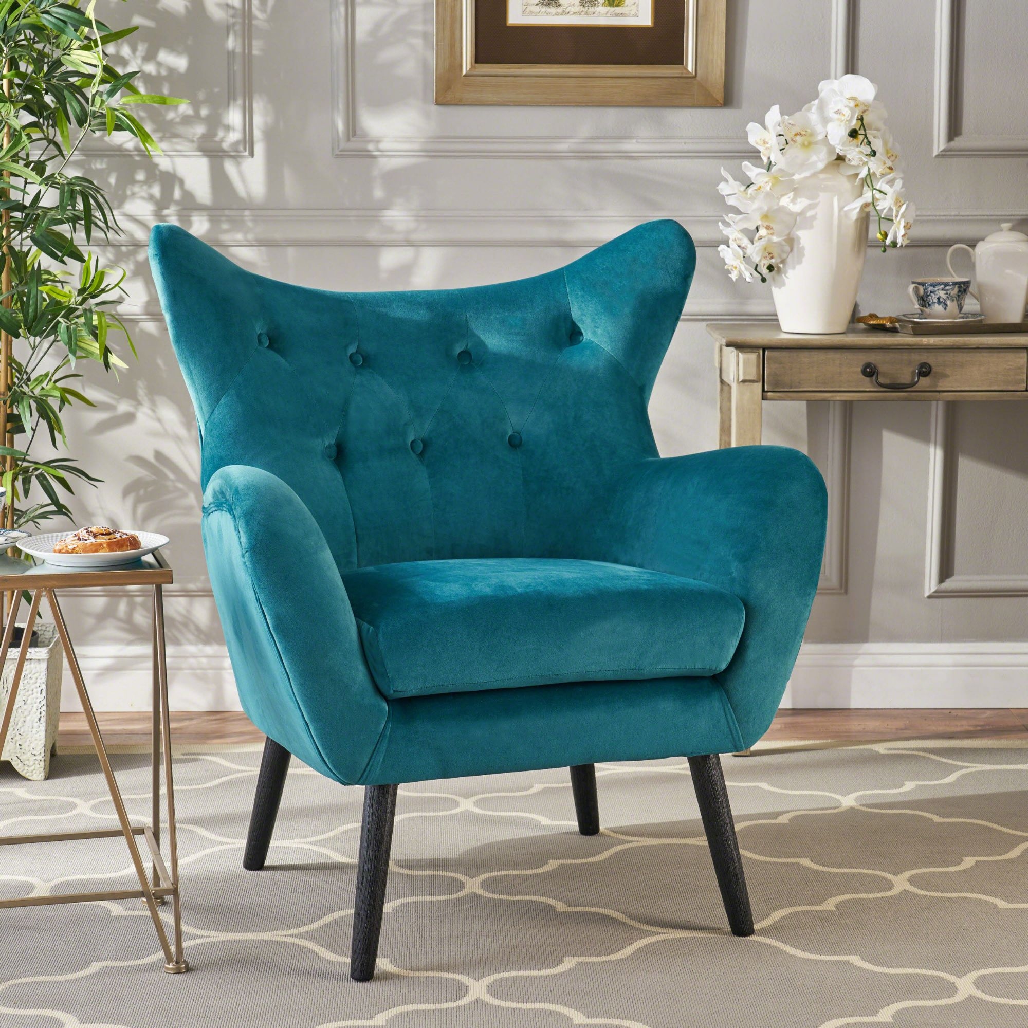 Dark teal best sale wingback chair