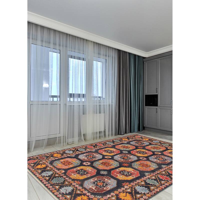 ECARPETGALLERY Hand-knotted Uzbek Ghazni Navy Wool Rug - 4'0 x 5'10