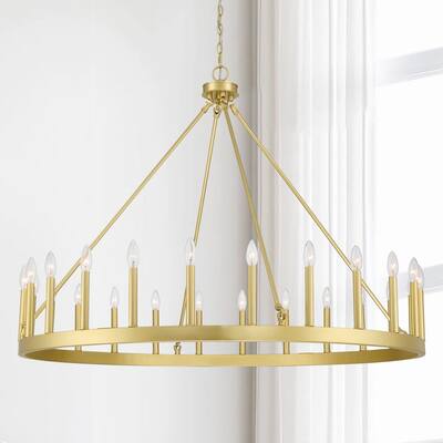 Acroma 24 Light Modern Farmhouse Wagon Wheel Chandelier-UL Certified - N/A