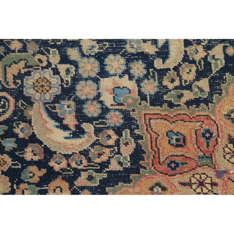 Traditional Mashad Persian Vintage Area Rug Hand-Knotted Wool Carpet - 9'5"x 12'5"