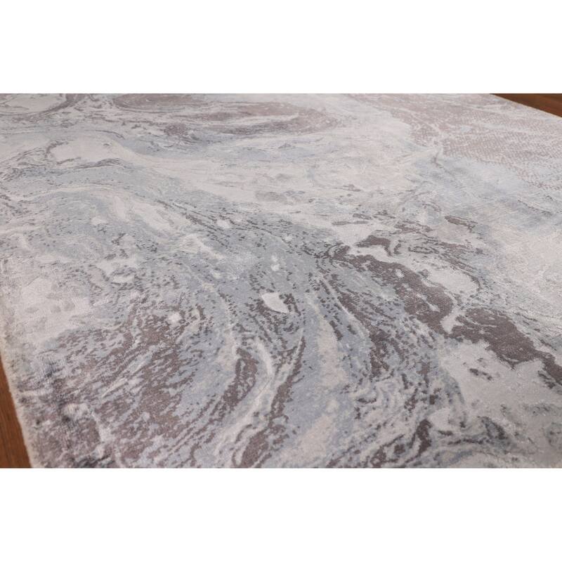 All-Over Modern Abstract Oriental Area Rug Hand-Knotted Wool Carpet - 5'4"x 7'4"