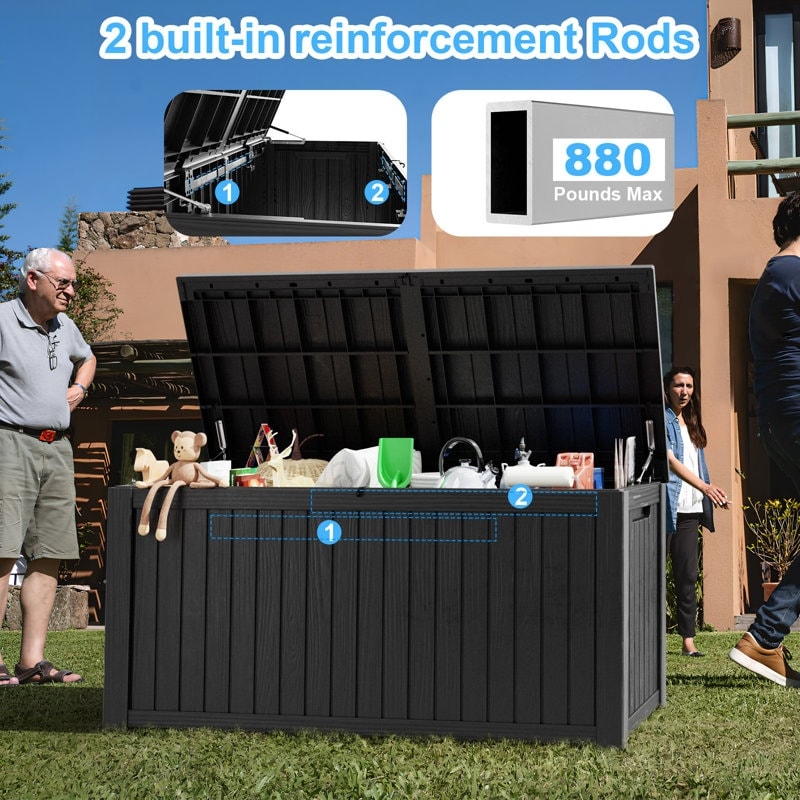 Outdoor Patio Storage Resin Lockable Deck Box - Picture 25 of 100