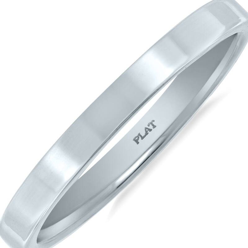2mm Flat Comfort Fit Wedding Band in 950 Platinum