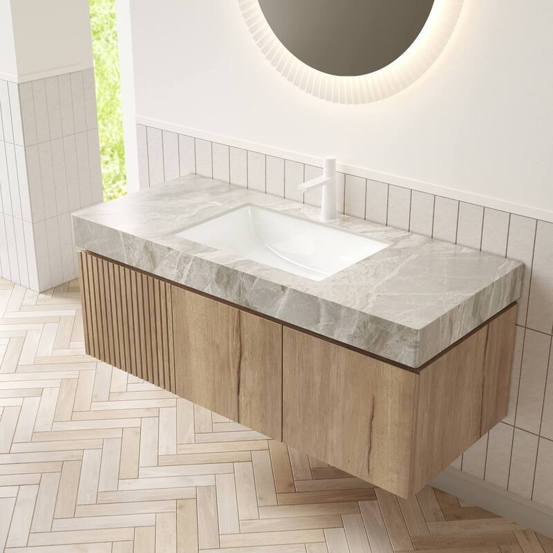 48" Bathroom Vanity with Sintered Stone countertop and Sink
