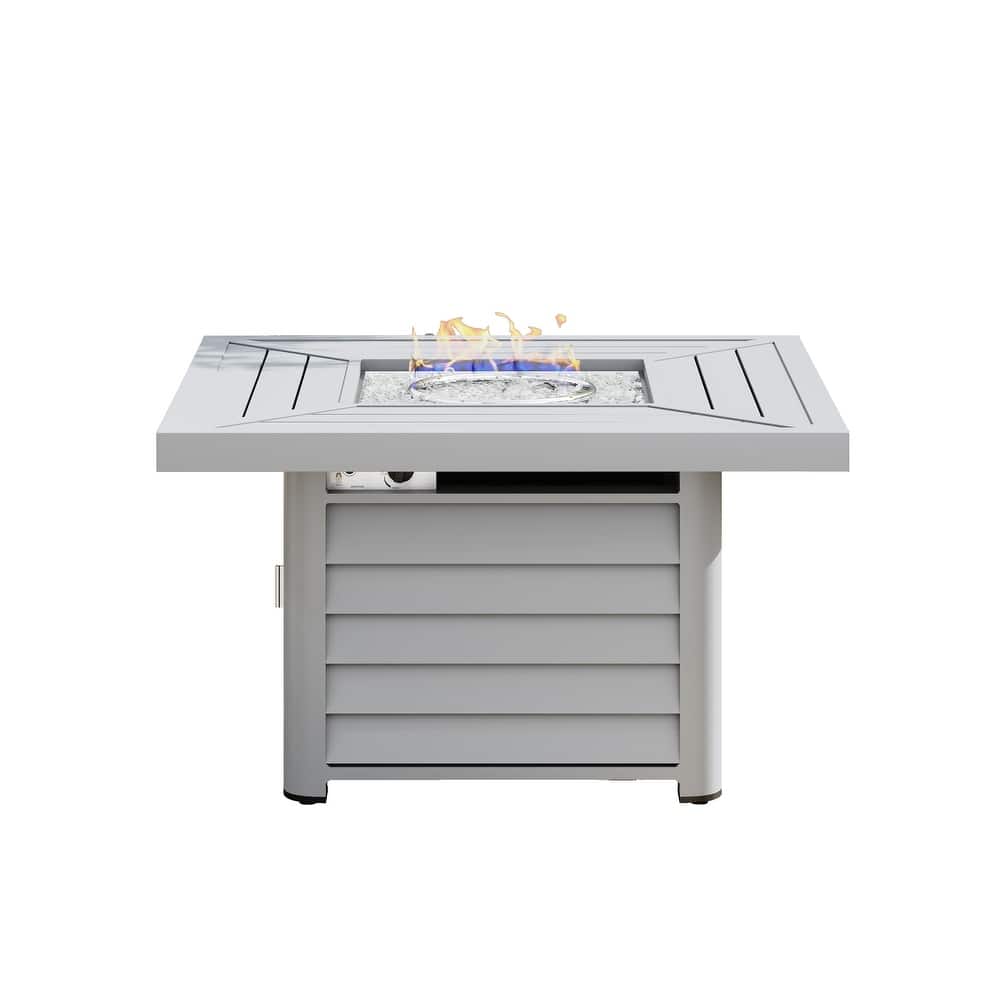 Corvus Abruzzo 42 Inch Square Aluminum Propane Fire Pit Table