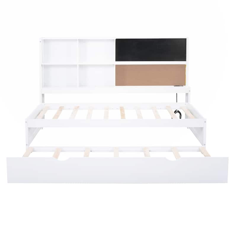 Twin Size Daybed with USB Ports and Twin Size Trundle