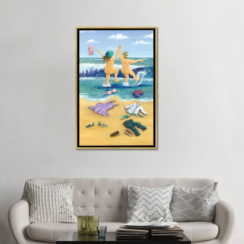 iCanvas "Skinny Dippers" by Peter Adderley Framed Canvas Print