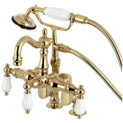 Kingston Brass Vintage Deck Mounted Clawfoot Tub Filler with Built-In