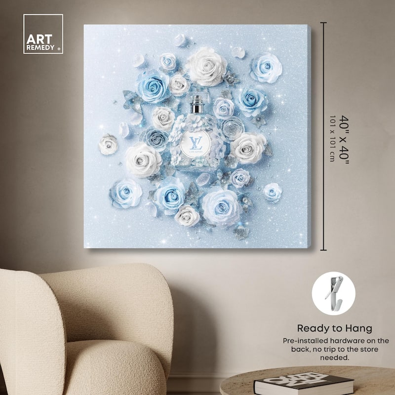 Sparkling Floral Perfume Canvas by Art Remedy, Gallery Wrapped