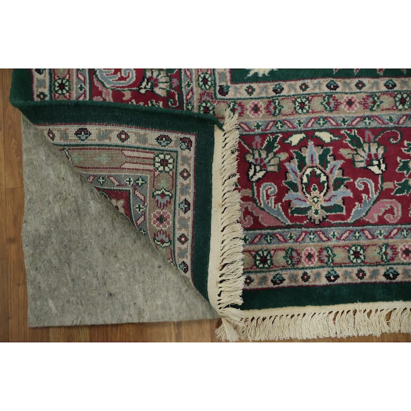 Hand Knotted Oriental 100% Wool Carpet Traditional All-Over Green Agra Area Rug - 12' 1'' X 9' 1''
