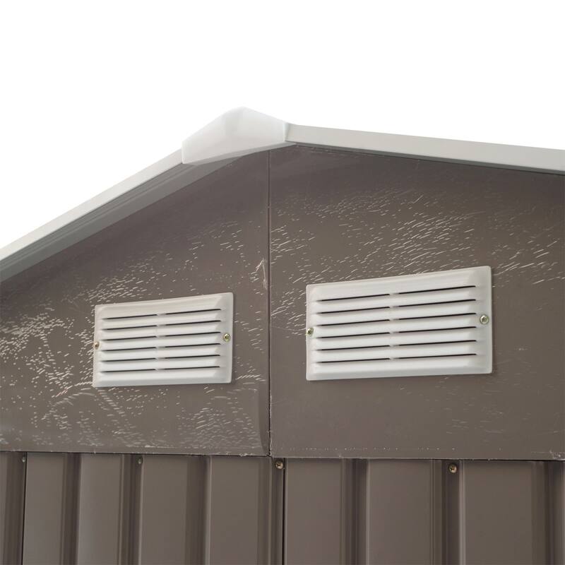 Outsunny 9'x6' Metal Outdoor Backyard Garden Utility Storage Tool Shed with Large Design & Weather-Resistance, Grey