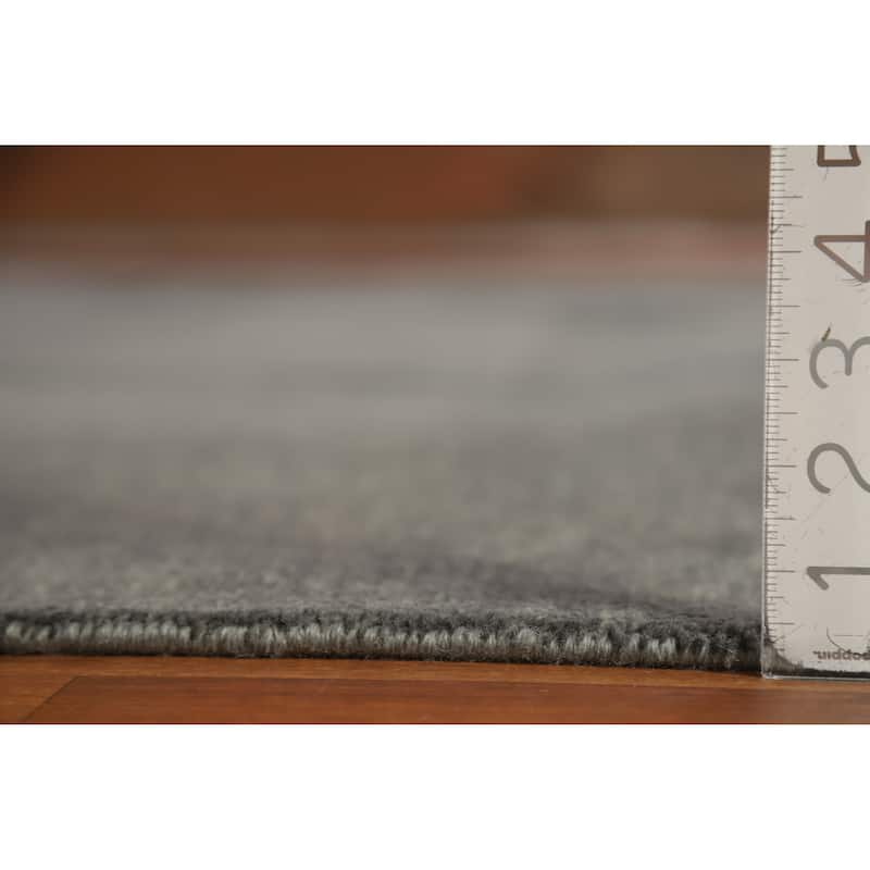 Hand Knotted Oriental 100% Wool Carpet Modern Solid Greys & Charcoal Gabbeh Area Rug - 13' 3'' X 10' 3''