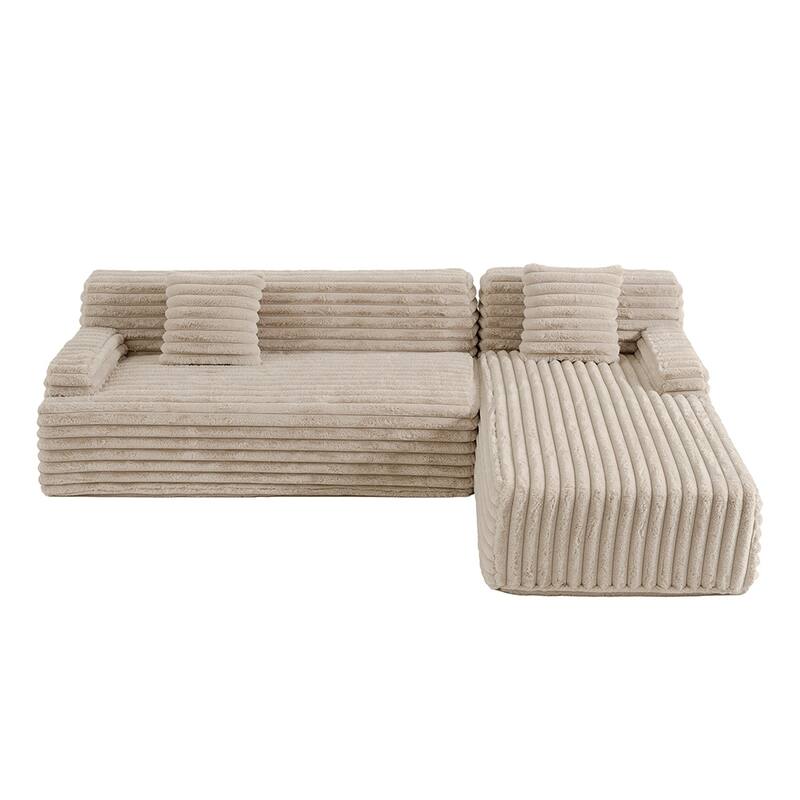 110" Cloud Sectional Sofa Upholstered Couch Free-combined Sofa