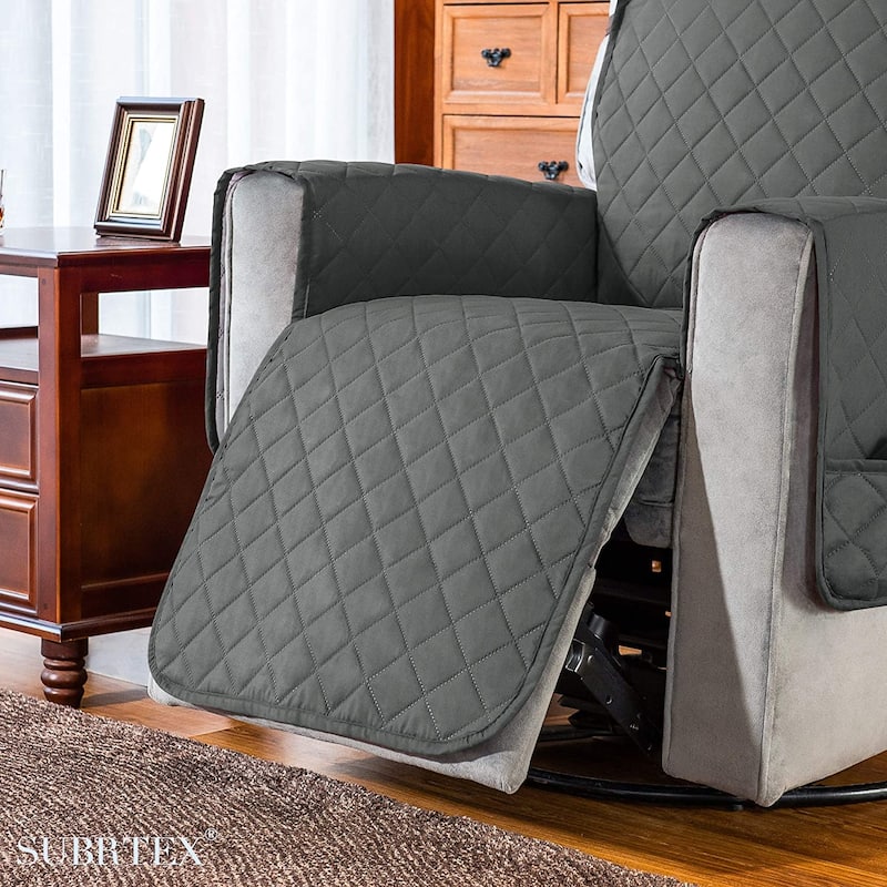 Subrtex Recliner Chair Reversible Washable Fitted Sofa Slip Cover - L