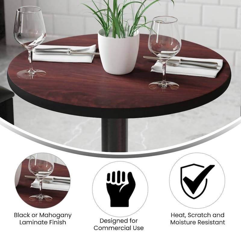 24'' Round Table Top with Reversible Laminate Top