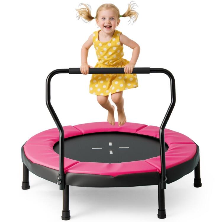 Metal Kids Trampoline with Foam Handle and Safety Mat