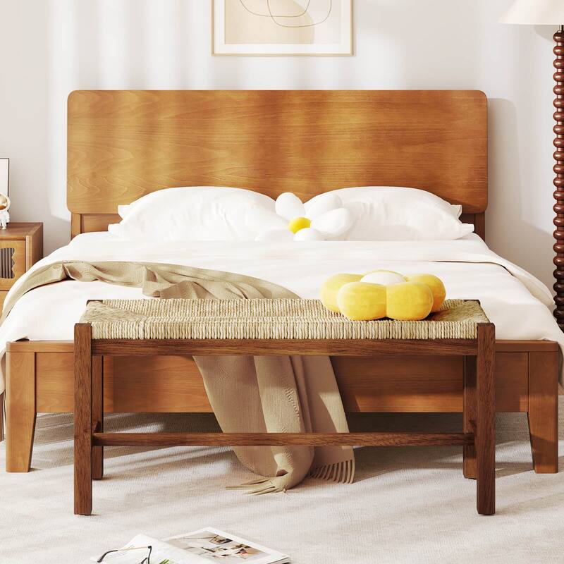 Costway 40" Long Wood Bench Indoor Dining Entryway End of Bed Bench - See Details