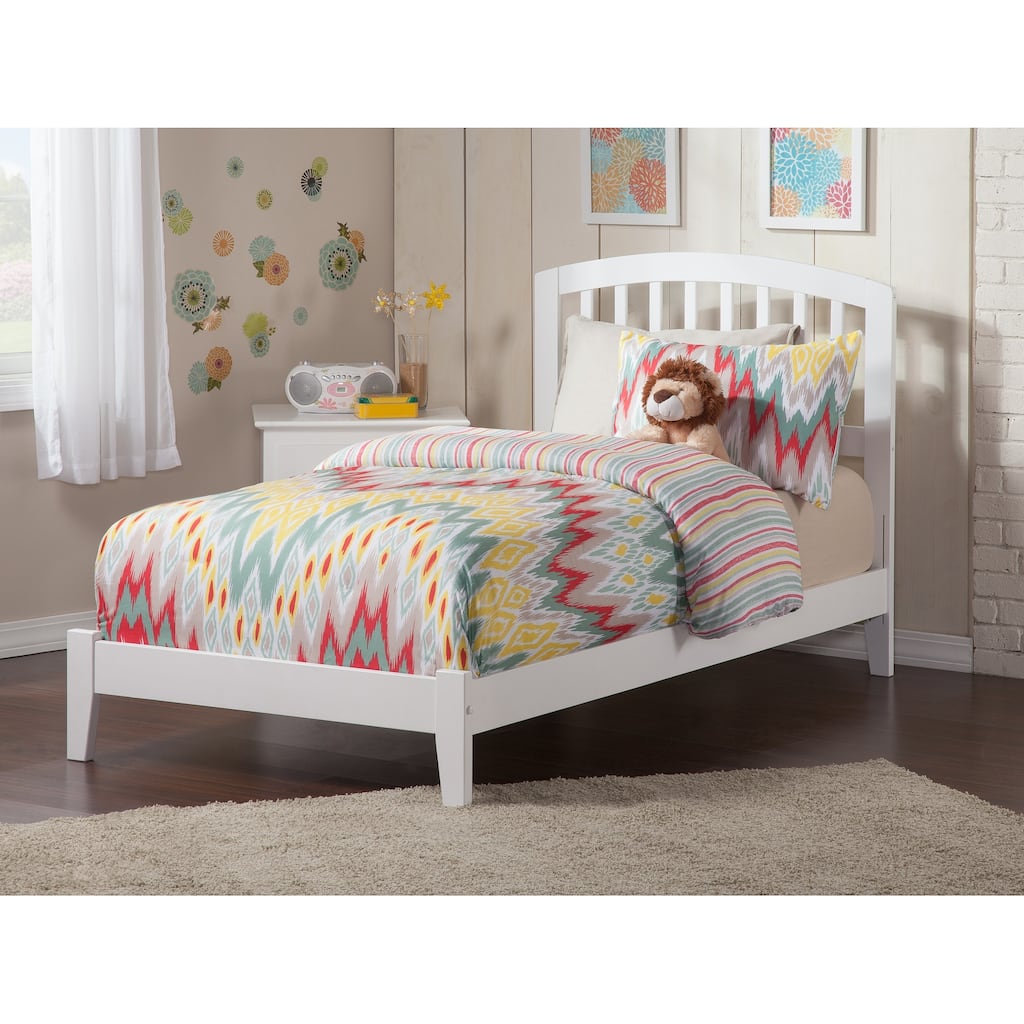 AFI Richmond Twin Foundation Bed with Charging Station in White