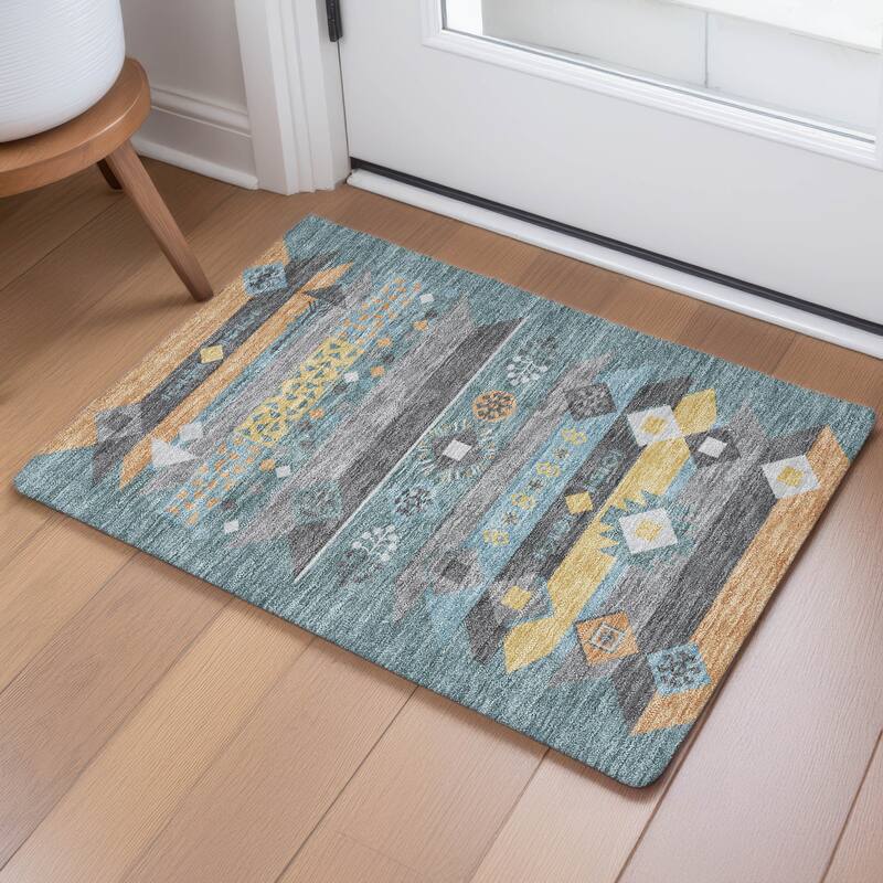 Machine Washable Indoor/ Outdoor Global Tuca Chantille Rug