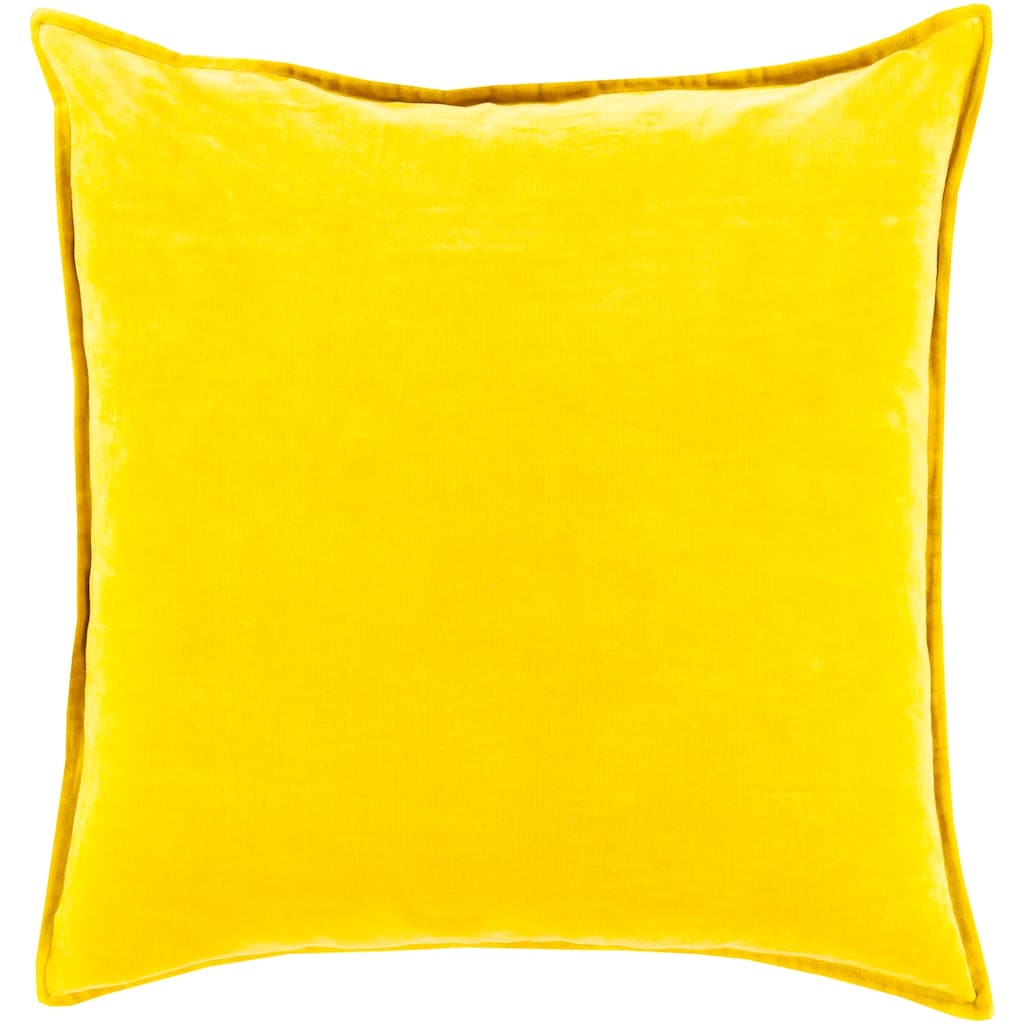 Vianne Solid Mustard Pillow - (Down/Poly Fill 20" x 20")