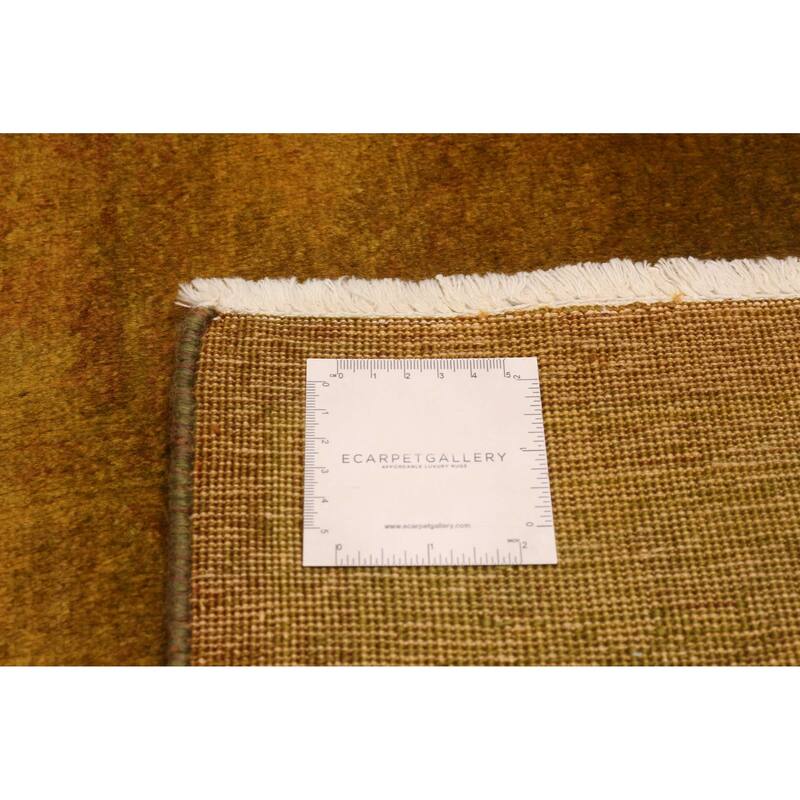 ECARPETGALLERY Hand-knotted Vibrance Brown, Olive Wool Rug - 9'0 x 11'9