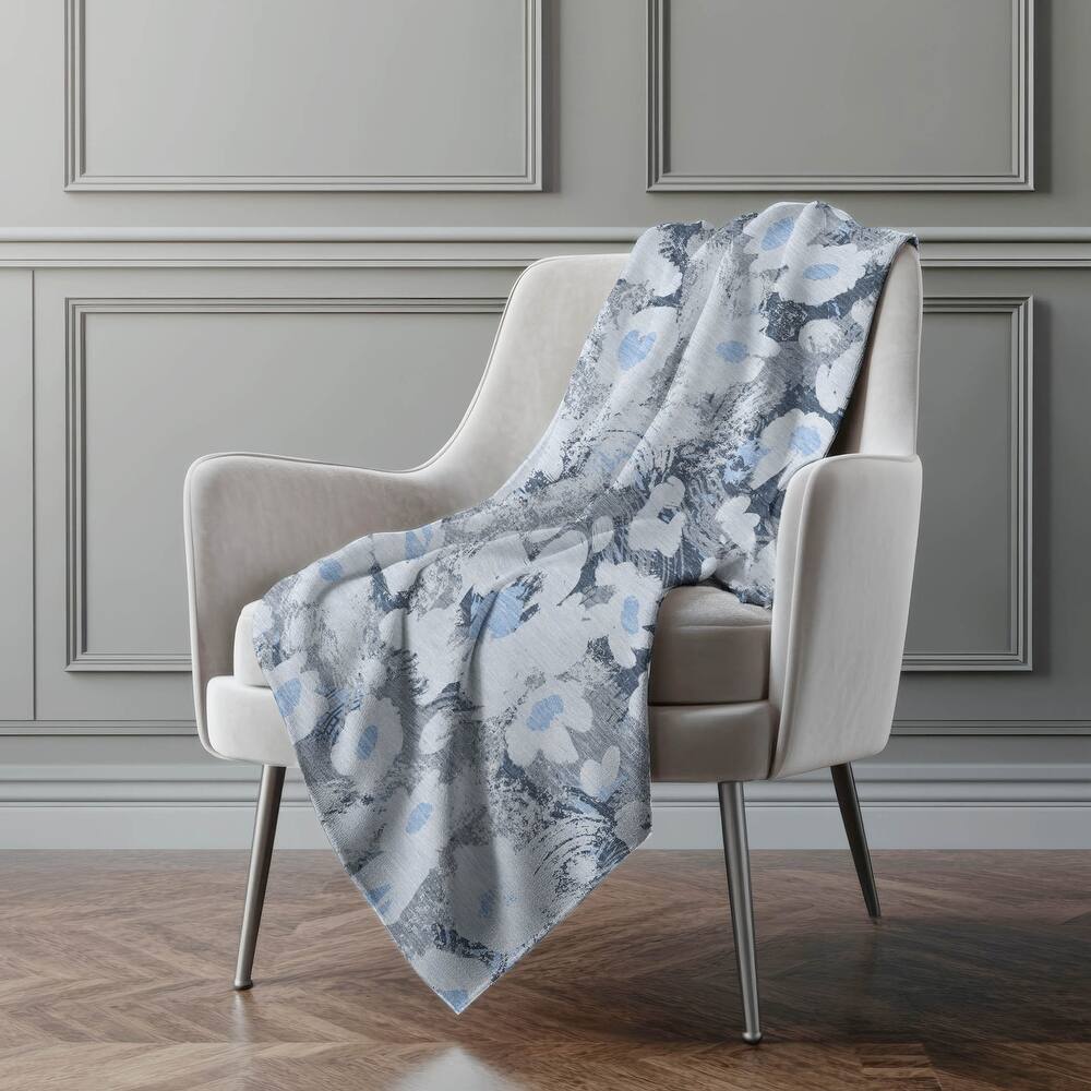 Premium Machine Washable Modern Floral Sherpa Throw Blanket