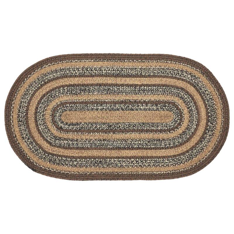 Espresso Jute Rug Oval w/ Pad 27x48 - 27" x 48" Oval