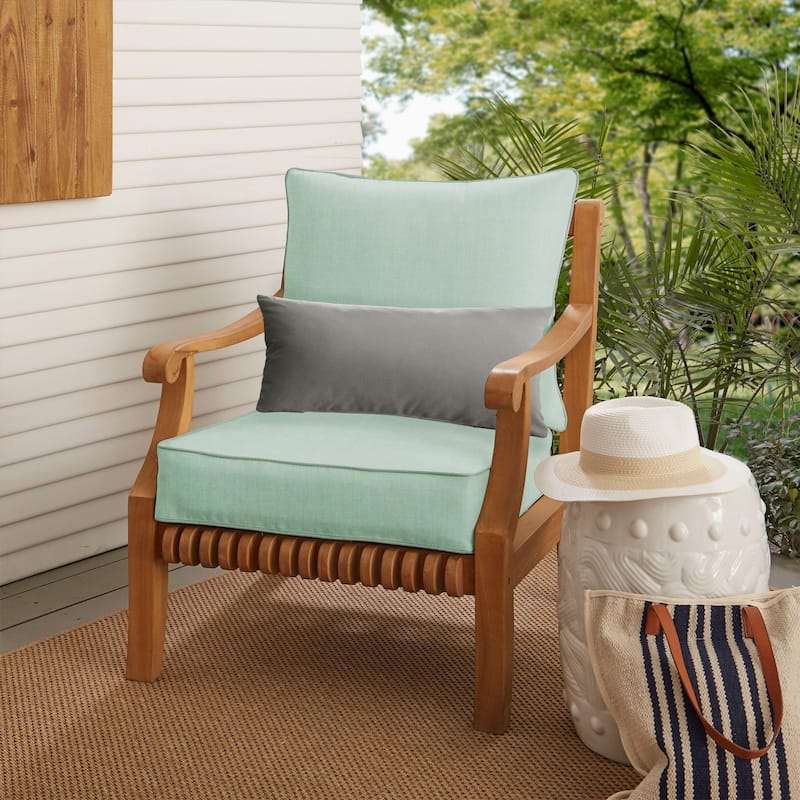 Oakley Sunbrella Solid Indoor/ Outdoor Corded Pillow and Chair Cushion Set