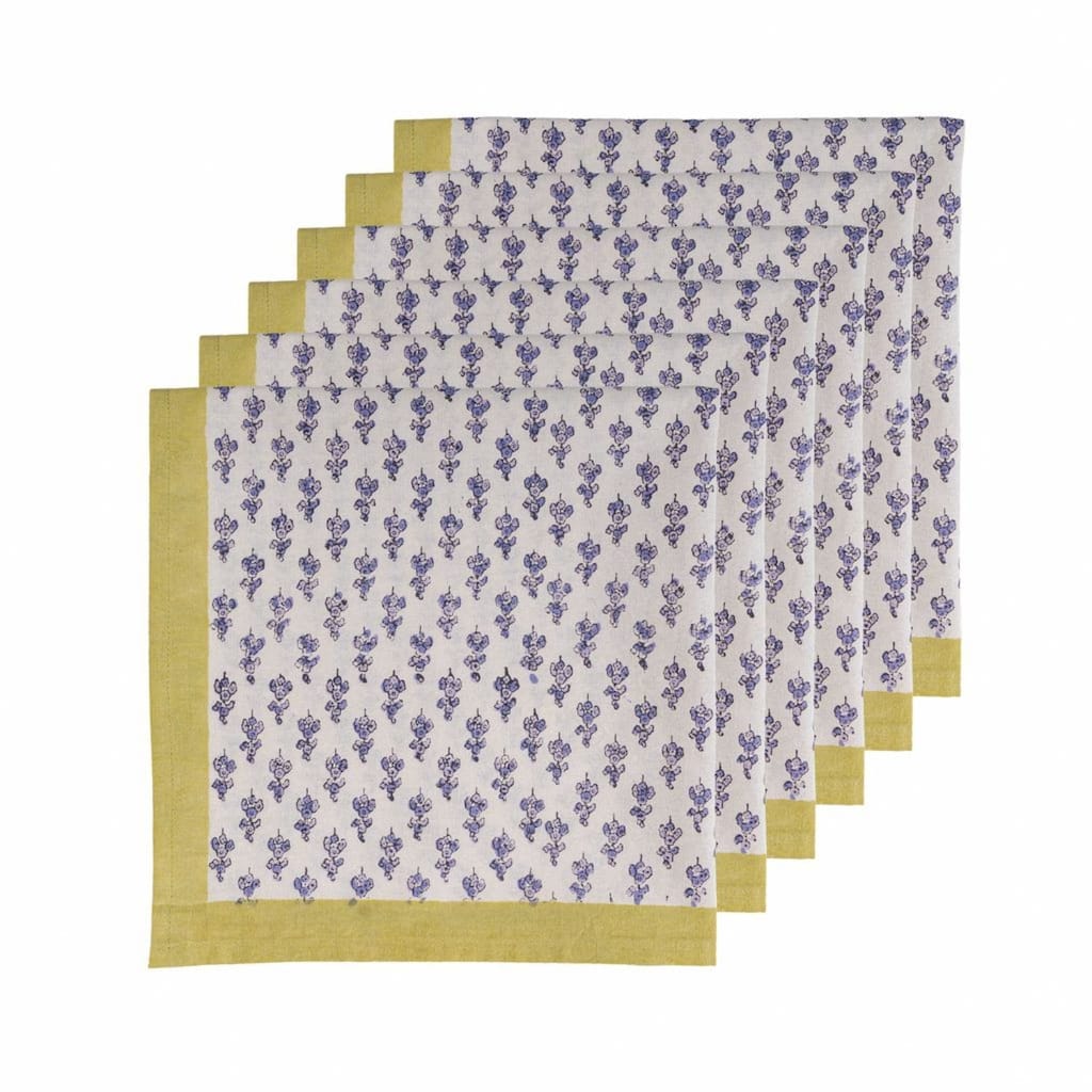 Couleur Nature Lavender Bouquet Napkins - Purple - 19" x 19" - Set of 6 - 19" x 19"