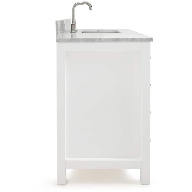 Ariel H043SRCW2RVO Bristol 42" Thick Carrara Marble Vanity Top