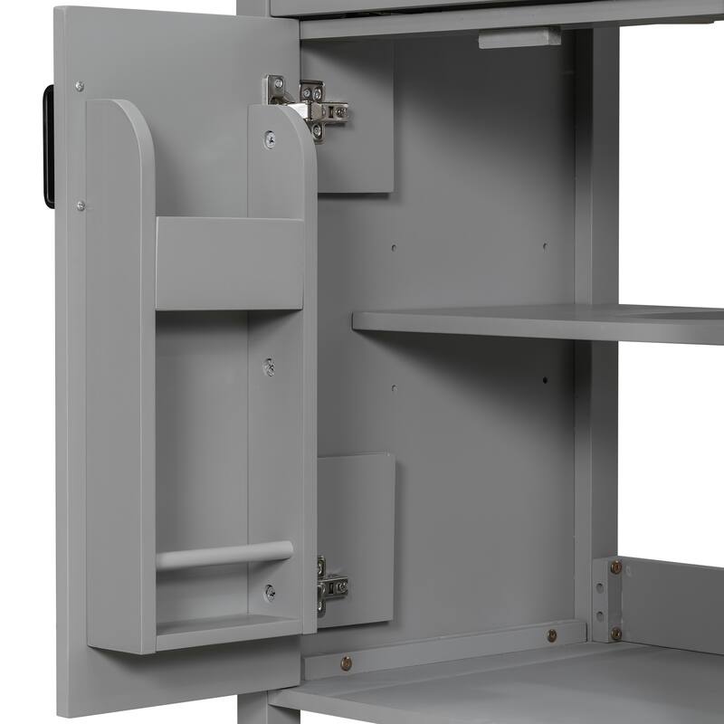 Small Bathroom Vanity with Ceramic Sink, Bathroom Cabinet with 2 Soft Close Doors & Drawers, Freestanding Storage Cabinet