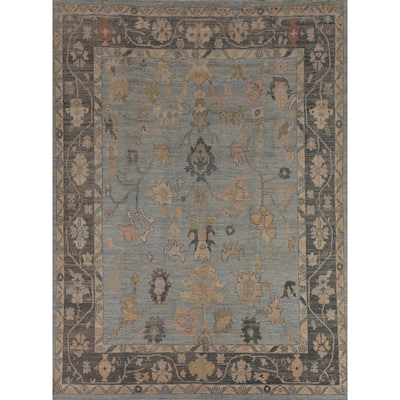 Vegetable Dye Oushak Area Rug Hand-Knotted Turkish Wool Carpet - 8'0"x 9'11"