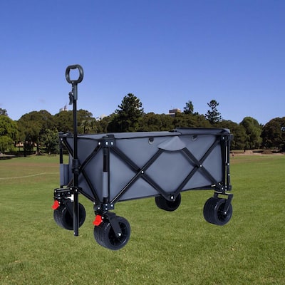 Foldable Wagon with Extended Tailgate and Wheels - N/A