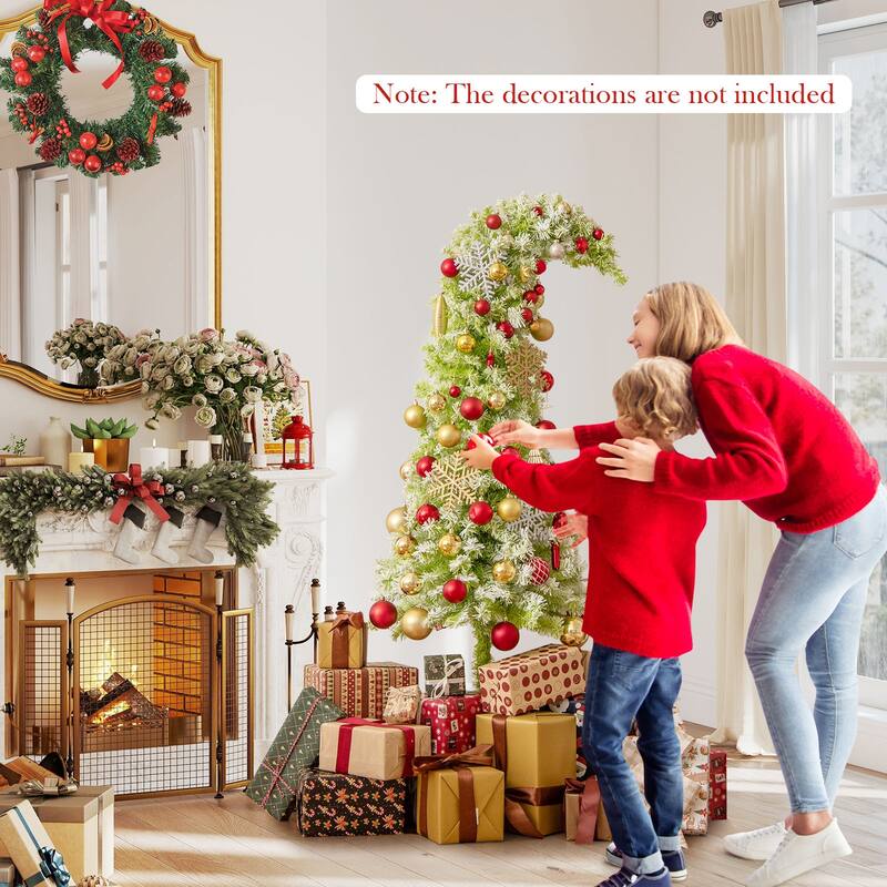 Gymax Whimsical Christmas Tree Pre-Lit Artificial Holiday Tree w/