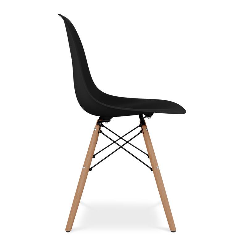 Heavy Duty Plastic and Wood Dining Side Chair with Solid Back Support - 21” x 18.50” x 32.50”