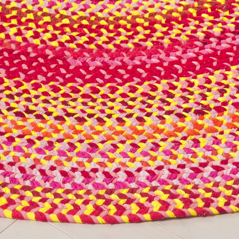 SAFAVIEH Handmade Braided Ruby Cotton Reversible Rug