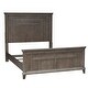 preview thumbnail 2 of 1, Copper Grove Artisan Prairie Wirebrushed Aged Oak with Gray Dusty Wax Queen Panel Headboard
