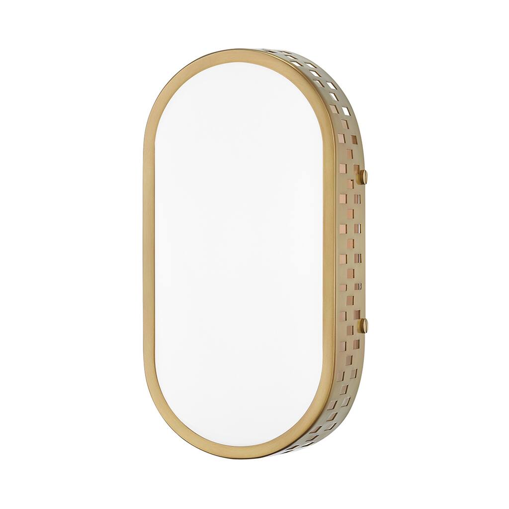 Mitzi by Hudson Valley Phoebe 1-light Aged Brass Wall Sconce, Opal Matte Glass